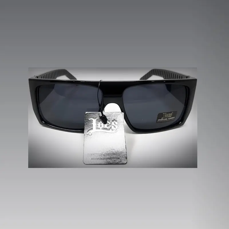 LOCS Hardcore Shades Black Sunglasses | Gangster Square FLAT TOP Cholo OG Lowrider Shades for Adults