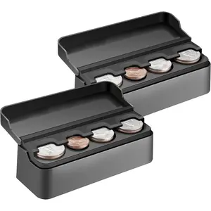 ONESHOWHOME Car Coin Holder Organizer Dash-Mounted Compatible with Various Coin Sizes 4 Slots for Penny Nickel Dime Quarter Compact Storage Solution