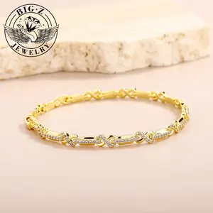 Men and women casual all-match 8-character infinity symbol bracelet zircon personality fashion couple 5mm trendy high-end bracelet, Valentine's Day anniversary Christmas New Year exquisite gift