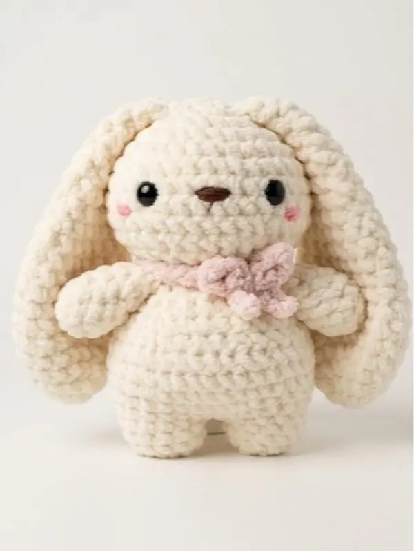 Handmade Crochet Bunny Plush Toy | Cute Long Ear Amigurumi Rabbit Stuffed Animal | Safari Nursery Decor | Cozy Baby Shower & Birthday Gift for Kids