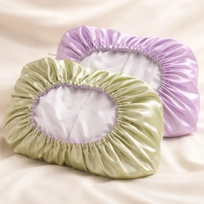 Handmade Sage Lilac Reversible Satin Bonnet pillowcase
