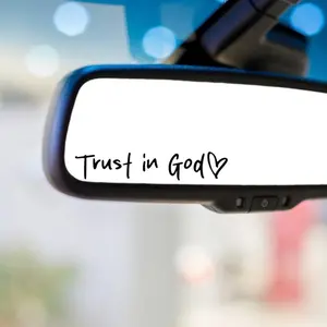 Trust in God Heart Rear Mirror Decal for Personal Expression
