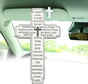 Motorist Prayer Cross Visor Clip for , Automotive Sun Visor Accessory, Blessing Cross   for Safe Travel & Protection for Drivers (1, )