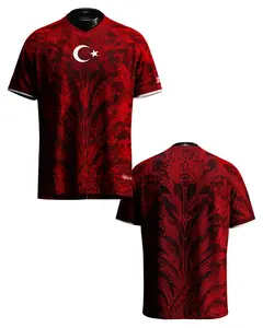 Turkey Heritage V-neck Jersey 2026 World Cup Edition, Vintage Turkish Football Shirt, Crescent Star Fan Jersey, Retro Soccer Tee, Gift for Football Lovers