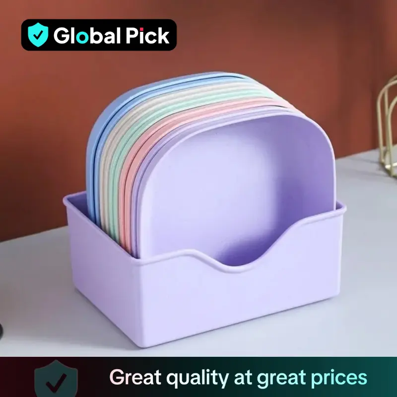 Mixed Color Snack Plate (10pcs), Fruit Plate with Storage Box, Nut Snack Mix Plate, Kitchenware for Home Dining Room Party