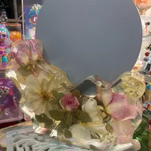 Mirrored Collectible with Preserved Roses and Hydrangeas meaningful gift
