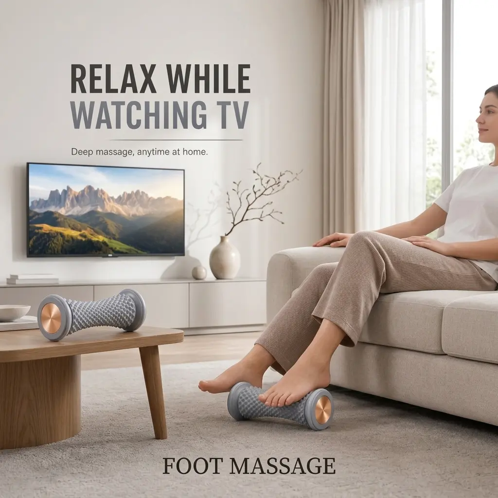 Deep Tissue Massage Roller Stick - Portable Manual Tool for Plantar Fasciitis Recovery, Tight Sore Muscles, Home Care, Gym & Daily Full Body Relaxation (Ideal for Yoga, Pilates), Relaxing Gifts, Durable
