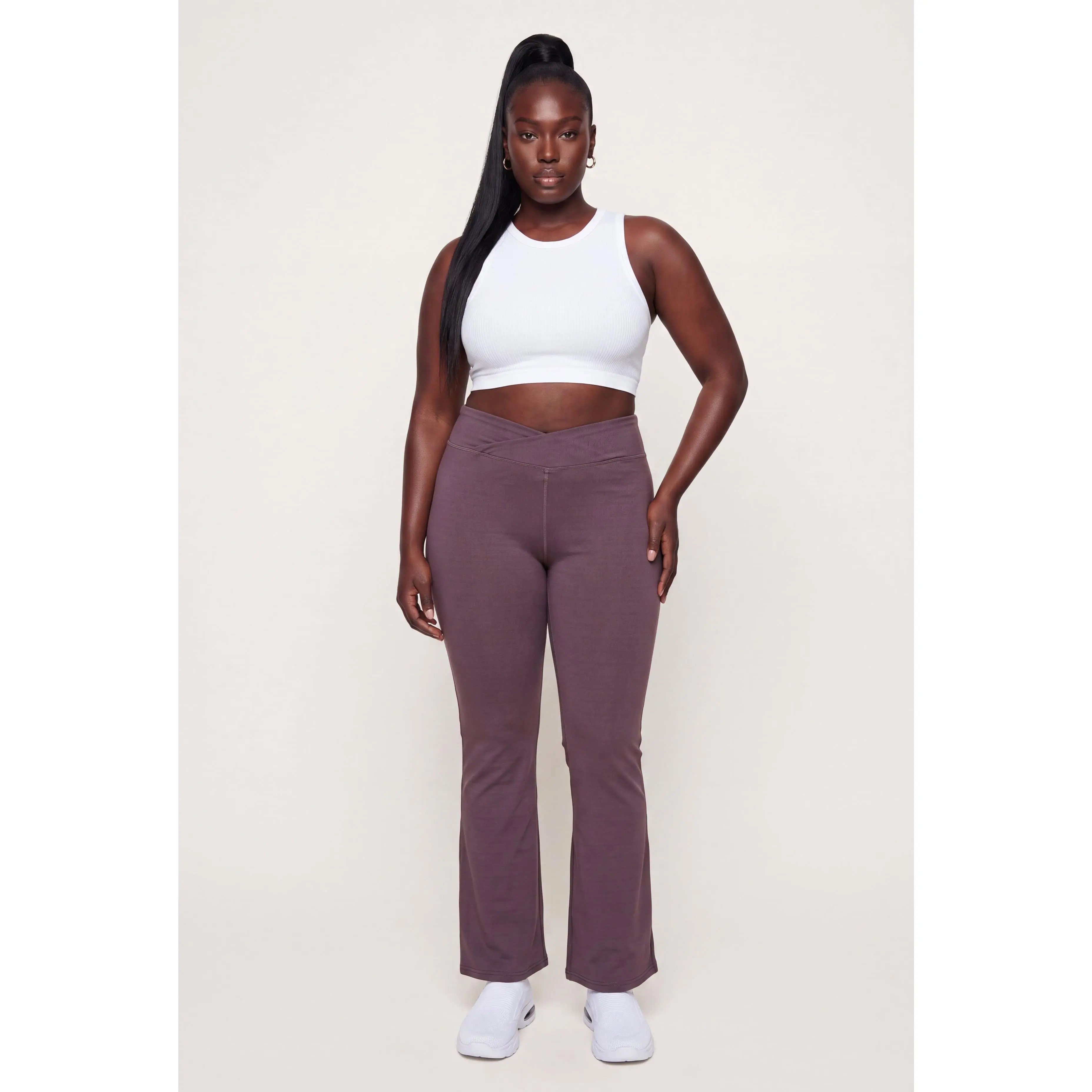 Plus Size Faux Wrap Waist Leggings