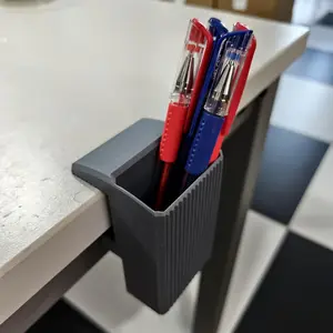 Clamp-On Desk Pen Holder and Organizer, Desk Accessories, 10-35mm Wide Clip, Easy No-Screw Installation, Space-Saving for Office and Home Use