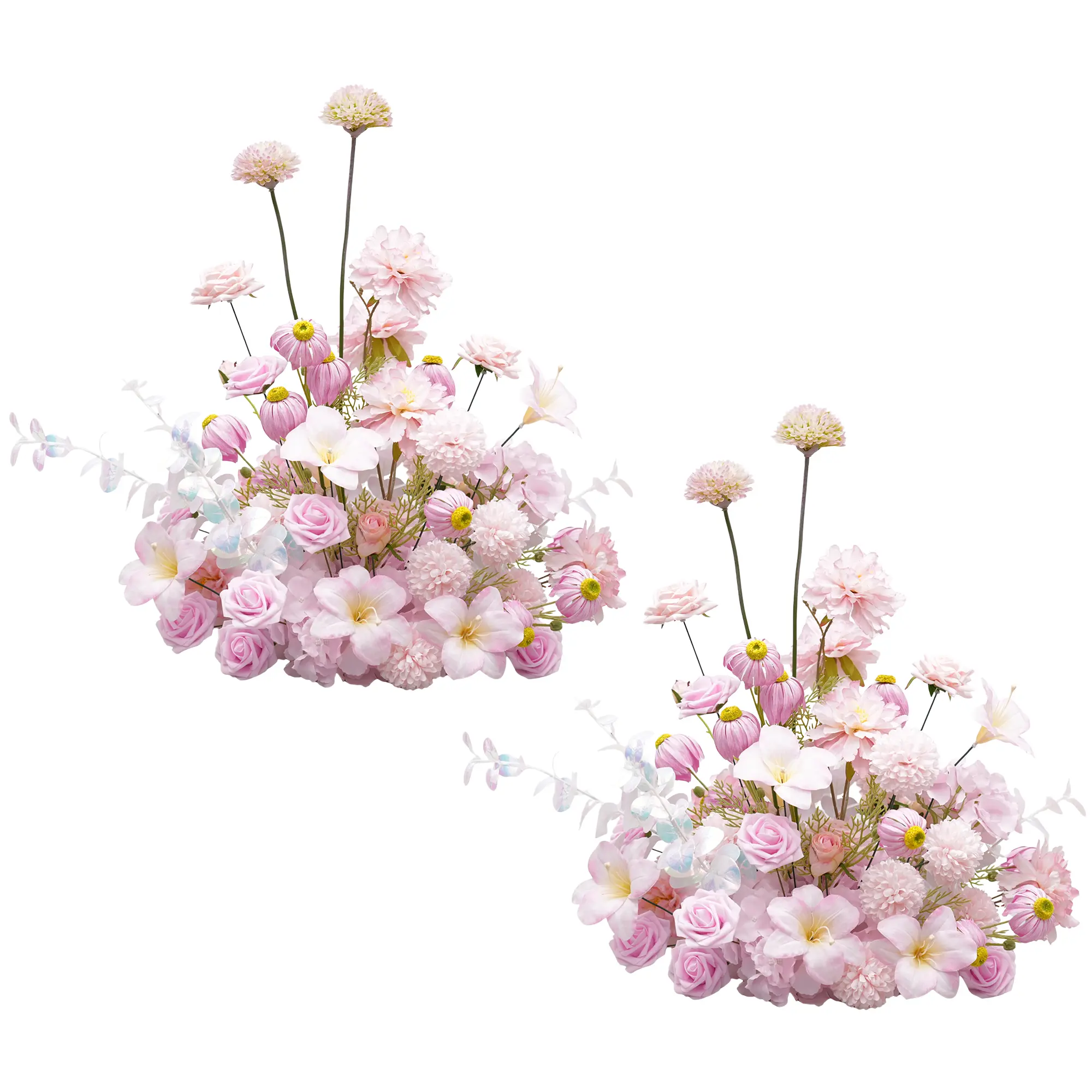 S-A8962 2pcs Classic Silk Pink Lily Rose Floral Decorations, Table Centerpieces & Floor Props for Wedding Party Events (Home & Festive Supplies)