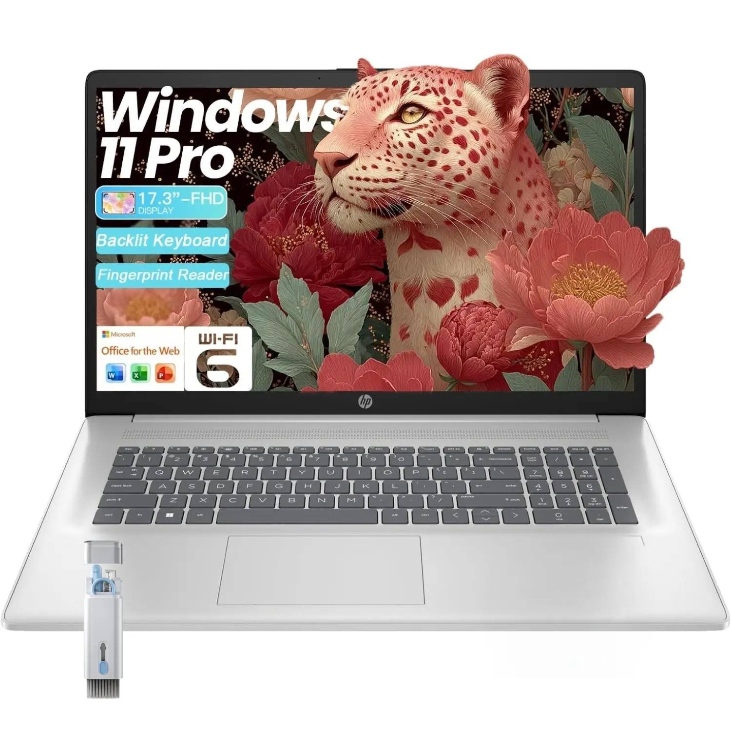 HP Essential Business Laptop, 17.3" FHD Display, Intel Core i5-1334U, up to 32GB RAM, 512GB SSD, Wi-Fi 6, Webcam, Backlit Keyboard, Windows 11 Pro, Silver, Bundle Accessory