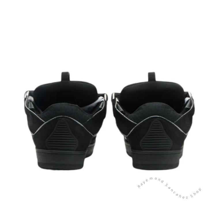 SneakersBlackandGreyDesignerWOMEN'S flatLeatherSneakersEmboweledcalfskinstripesStretchcottonlowluxurymen'sflatsWalkingShoesTrainer(Rain Shoes & Covers)