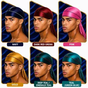 6 Pack Silky Durag Set Multi-Color Bundle for 360 Waves & Braids Breathable Stretch Fit Luxurious Smooth Finish Perfect for Daily Use & Weekly Rotation Shower tiktokshopspringglowup