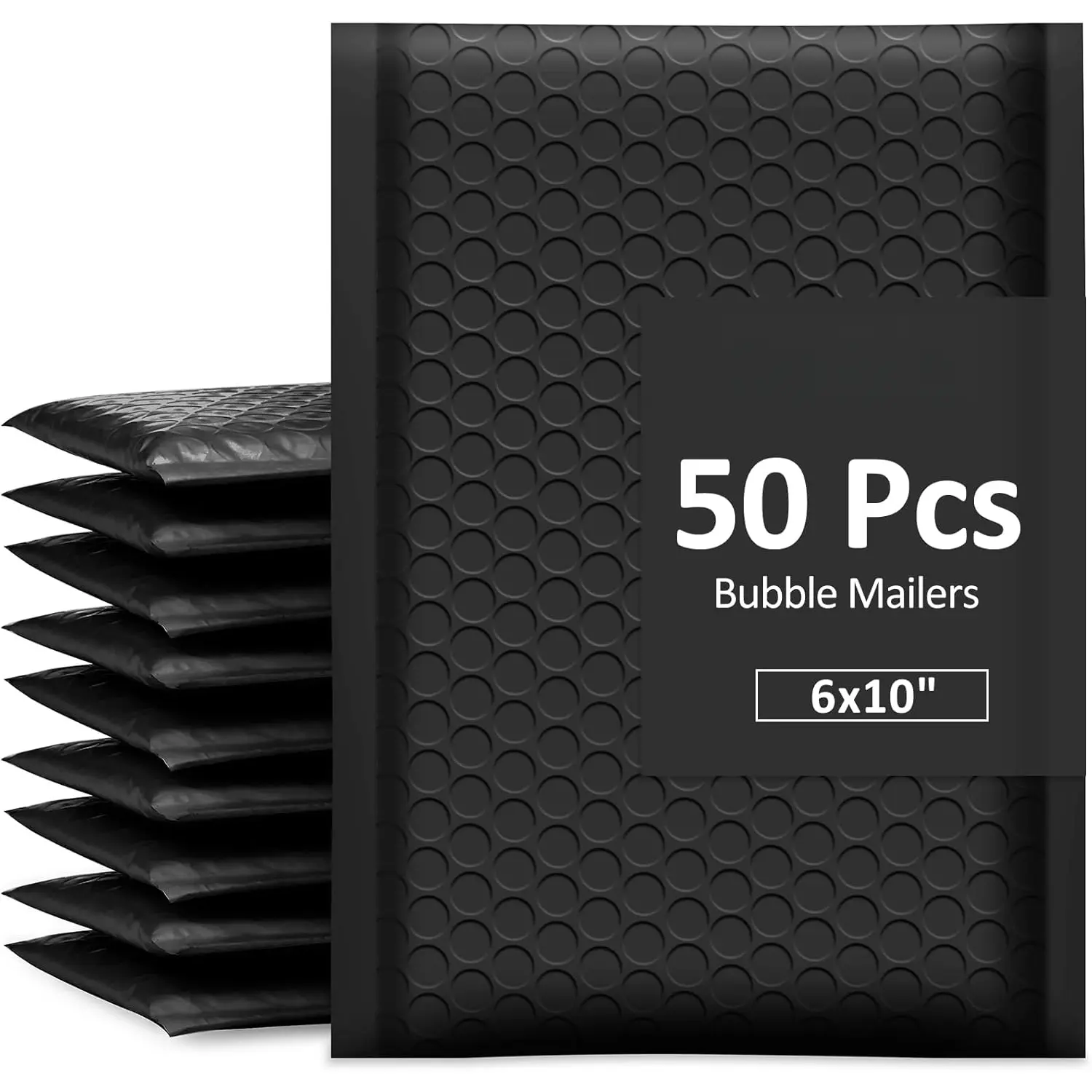 Bubble Mailers 6x10 Inch Black 50 Pack Poly Padded Envelopes Small Business Mailing Packages Opaque Self Seal Adhesive  Boutique Shipping Bags for  Makeup Supplies #0