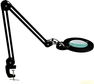 Neatfi 6-inches Lens, 1200 Lumens LED Magnifying Lamp with Clamp, 3 Light Modes