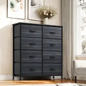 YITAHOME 8 Drawer Dresser for Bedroom, Fabric Dressers & Chests of Drawers, Black Dresser for Storage ,Organizer Unit Storage Tower for Bedroom, Living Room,Hallway & Closets,Bedroom Furniture,Girls,Storage Bin Cabinet,Storage Shelf