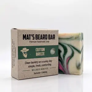 Mat's Beard Bar Cotton Breeze Artisan Bar Soap - Hand Poured 4oz