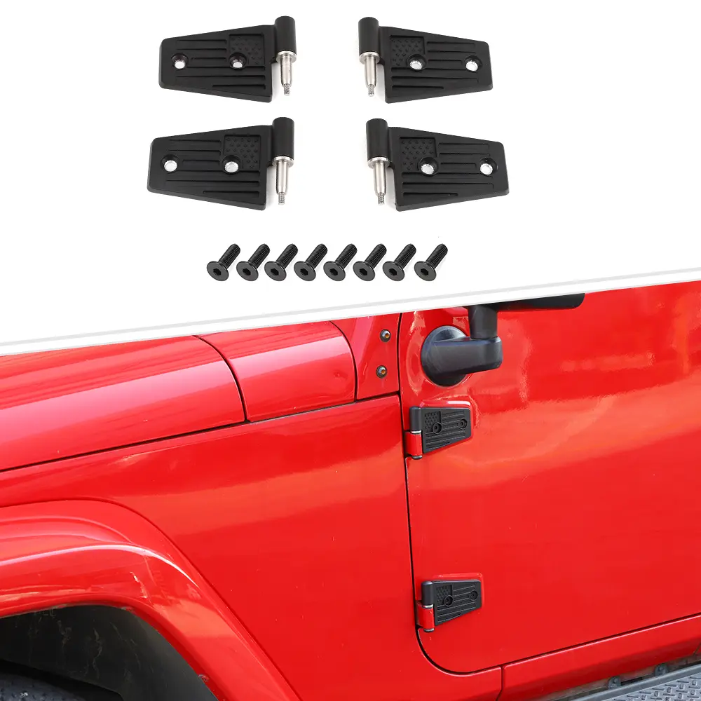 High-Quality ABS Car Door Hinges Set of 4 - Auto Exterior Fasteners, Laser Cut New Condition Auto Parts for Jeep Wrangler JK 2007-2017 2-Door Version
