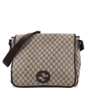 Pre-owned GUCCI material Messenger Bags Interlocking G Messenger Bag GG Coated Canvas Large by Rebag