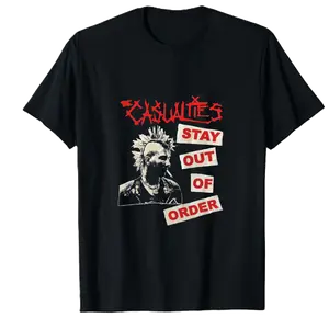 NEW The Casualties Short Sleeve Black Men's T-Shirt, Unisex Cotton Men's Sweatshirt Menswear Top