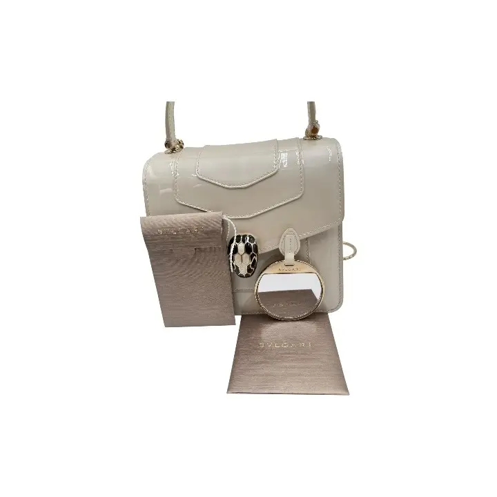 Pre-owned Bvlgari vernis Shoulder Bags SERPENTI FOREVER CREAM SATCHEL