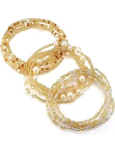 3 Piece Waist Beads for Women Belly Beads Elastic Chain African Waist Beads for Women Plus Size Bikini Jewelry Bling Chain