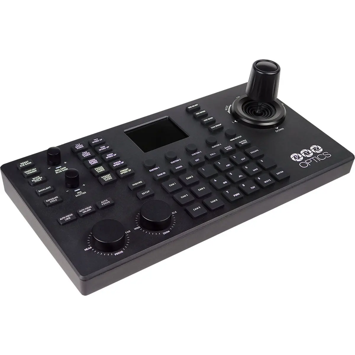 PTZOptics SuperJoy Compact Durable PTZ Camera Joystick Controller for IP/Serial Cams, with Custom IP-Serial Connectivity, Camera Accessories Compatibility, Single Unit, Console
