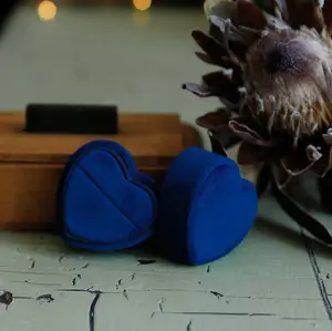 Heart Shaped Velvet Ring Box
