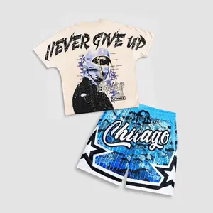 Casual Summer Round Neck Short Sleeves Shorts Suit Men's Style Two-piece Suit