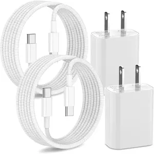 iPhone 16 15 Charger Fast Charging, 2Pack 20W Wall Charger +6.6FT Braided USB-C to USB-C Charge Cable for iPhone 16/16 Plus/16 Pro/16 Pro Max/15/15 Plus/15 Pro Max tokspring