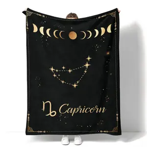Capricorn Constellation Blanket Astrology Sign Throw Blanket, Lightweight Microfiber Blanket Birthday Graduation to Mom Gifts for Women Men