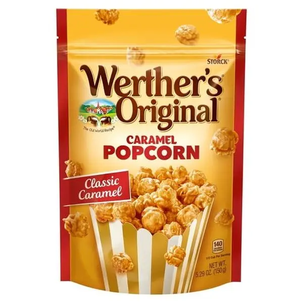 Werther's Original Caramel Popcorn, Classic Caramel Flavor, Gourmet Sweet & Crunchy Popcorn Snack, 5.29 oz Bag