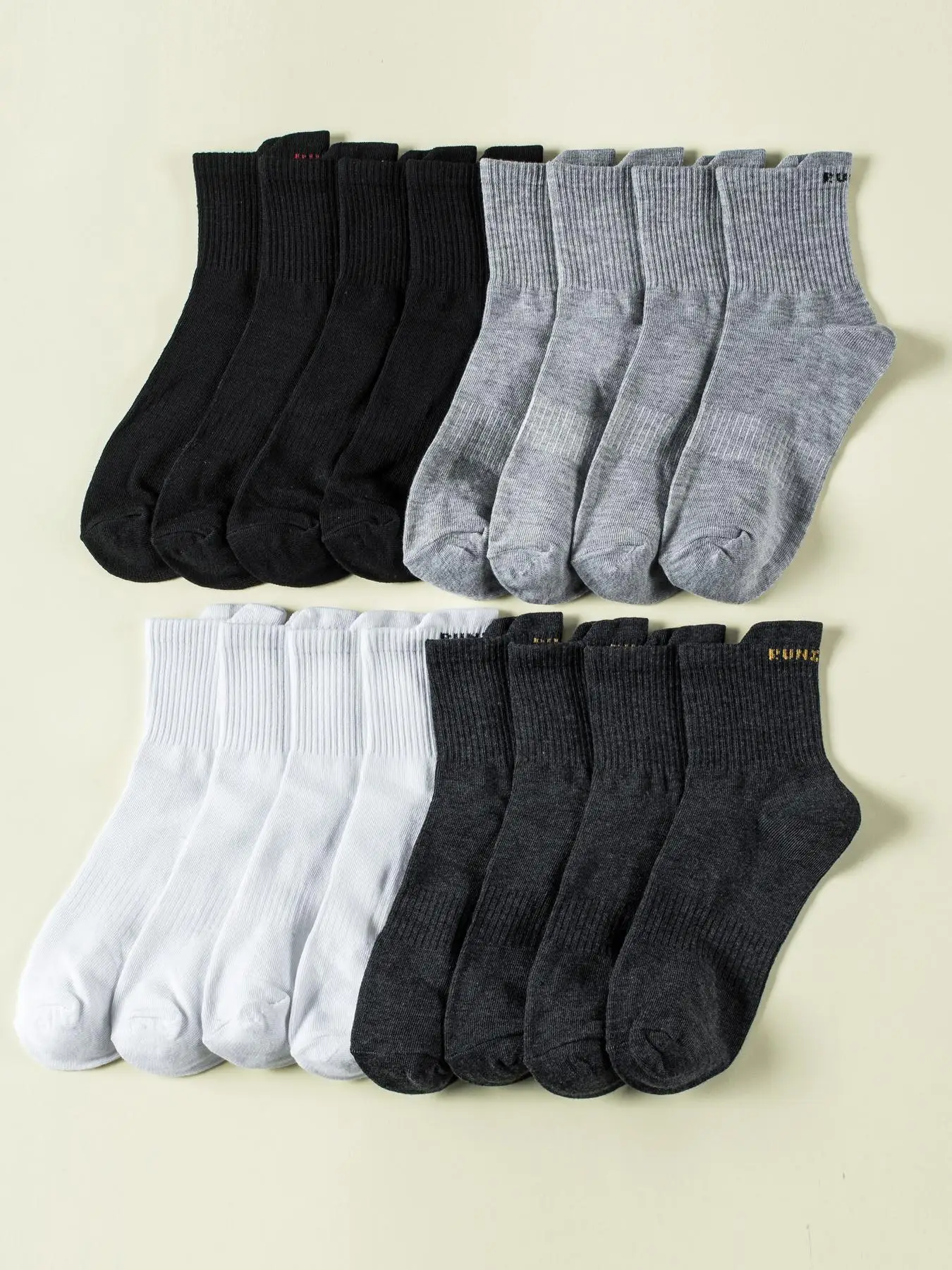 Men's 8 Pairs Plain Letter Print Multicolor Crew Socks, Casual Multi-pack Minimalist Fashion Breathable Knit Socks for Daily Sport Running, Men's Sock