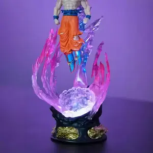 "24cm Anime Dragon Ball Ultra Instinct Son Goku PVC Figure – Light-Up Action Model for Collection & Decoration"