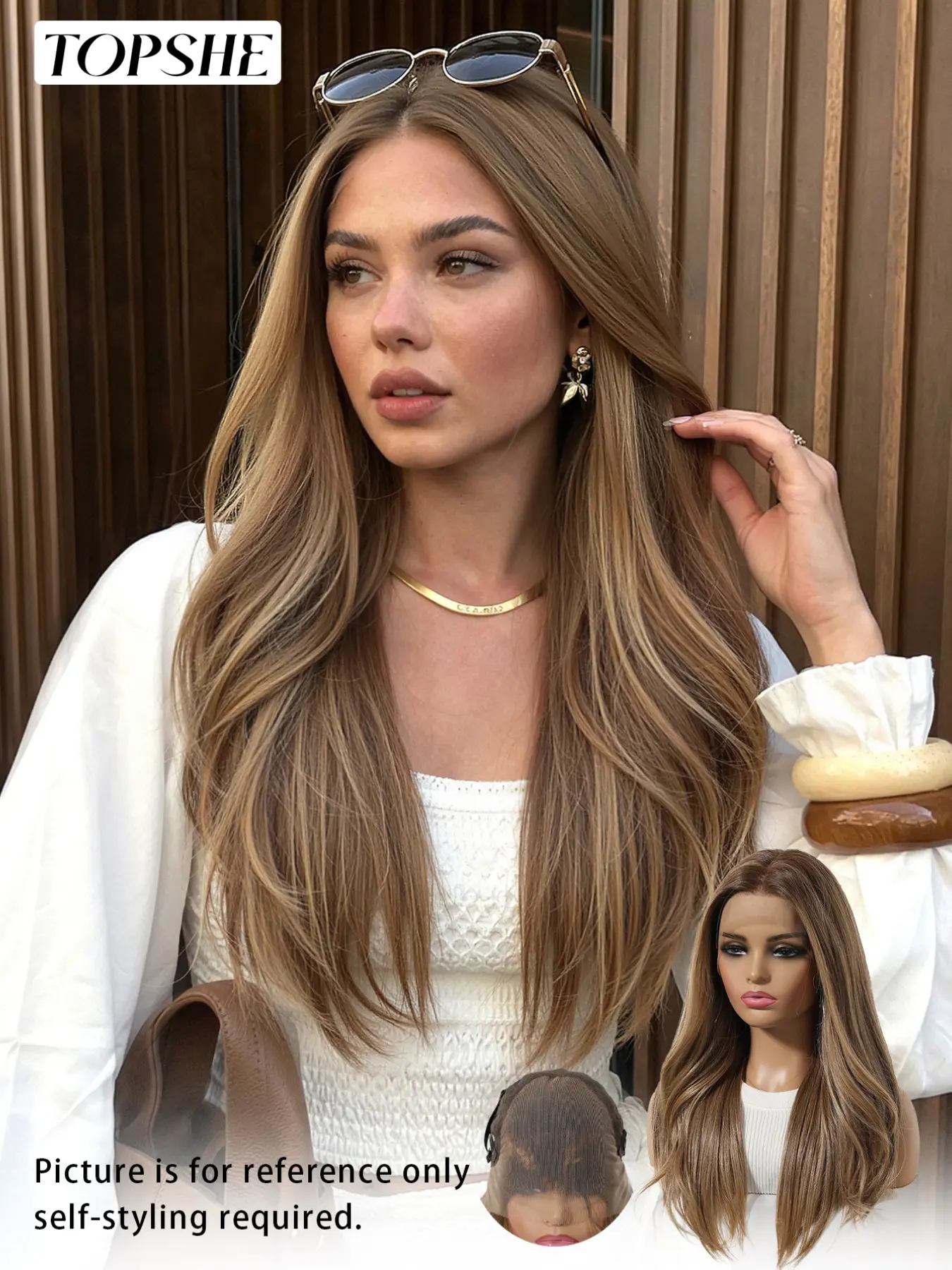 Topshe 13*6 Imported Silk Front Lace Wig Cap, Long Wavy Hair, Natural Wave Wig, Hairstyle Wigs, Natural Volume, Realistic Illusion Hairline, Breathable, Heat Resistant, Fashionable Women's Wig