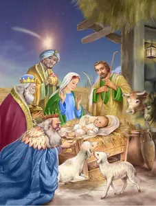 Christmas Nativity with Wise Men Flag Garden Size, Garden Flag, Nativity Scene, Outdoor Decor, 11X15 In