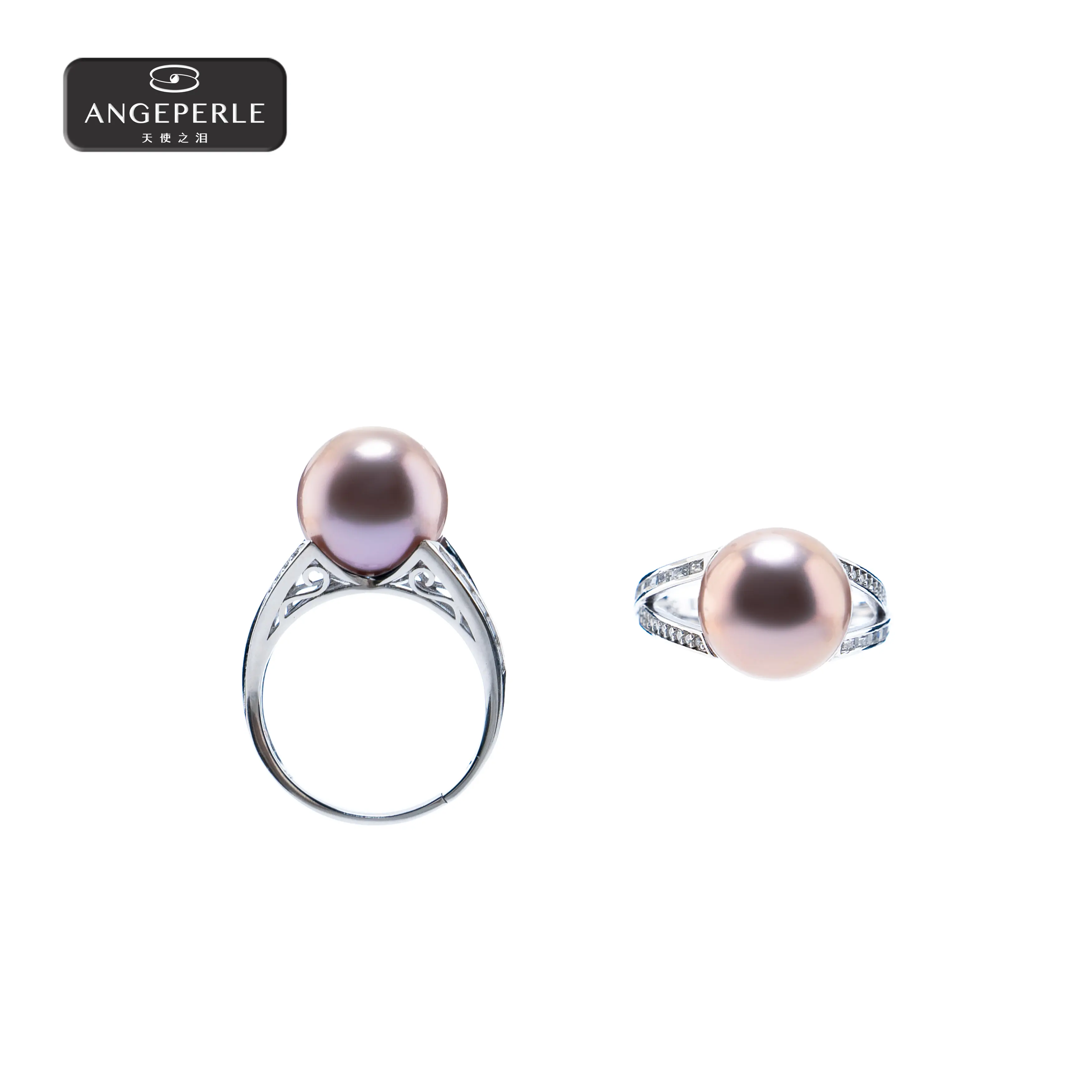 ANGEPERLE S925 Silver Freshwater Edison Pearl Ring 11-12mm TSSLF221