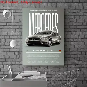 1 Piece/Set frameless canvas painting print poster,Luxury sports car art ，CLS63 AMG C218 ， a perfect gift for cars loves, ideal gift for bedroom, living room, dorm hallway, kitchen, mural, wall decoration, room decor