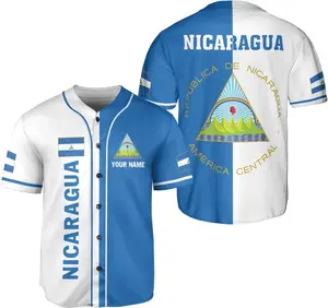 Personalized Nicaragua 505 Baseball Jersey, Nicaragua Flag Baseball Jersey, Nicaragua Soccer Jersey