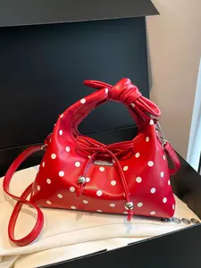 Fashionable, simple, personalized, trendy, niche women's casual polka dot pattern contrasting lightweight women's bag, Pu leather handbag, Fashionable handbag, suitable for commuting, shopping, dating, parties, outings and other occasions