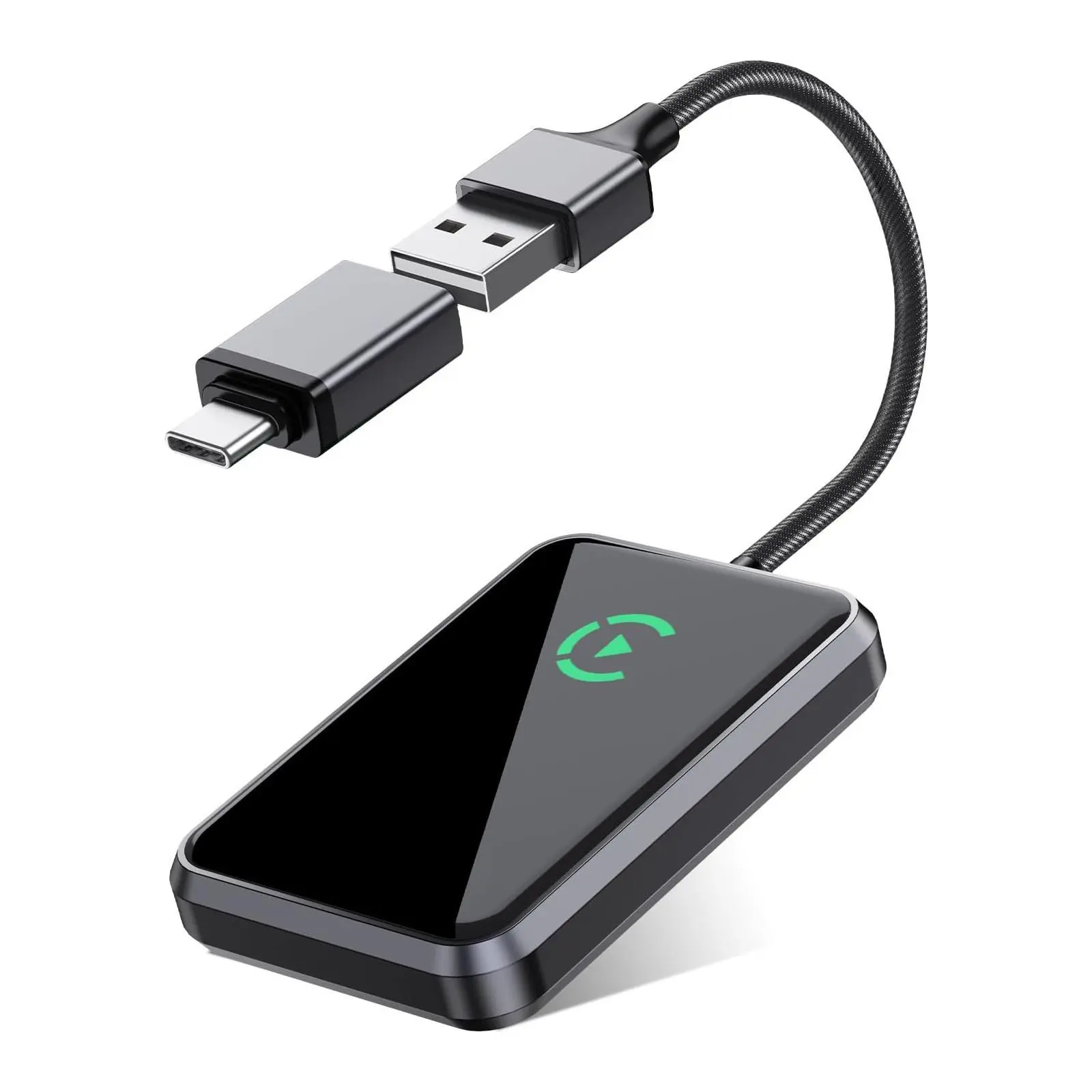 Wireless CarPlay Adapter, Convert Wired CarPlay to Wireless, USB & Type-C Connector Plug and Play Wireless CarPlay Dongle for iPhone