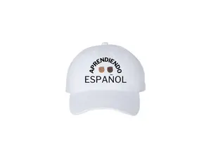 Adjustable Learning Spanish Hat White with Fists - Created by Blacklingual