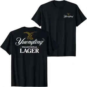 Yuengling Traditional Lager Beer Logo Graphic T-Shirt Vintage Brewery Back Print Tee, Retro American Lager Shirt for Men Women, Unisex Streetwear Summer Casual Bar Lover Top