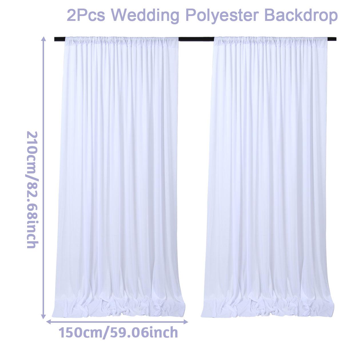 3 Set 10FTx7FT White Wrinkle-Free Wedding Backdrop Curtain -Silky Washable White Polyester Drapes for Baby Showers Birthday Parties Photography Wedding Receptions-6 Panels 5FTx7FT