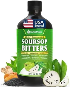 Soursop Bitters Liquid – Herbal Formula with Soursop, Turmeric, Moringa & Black Seed – Supports Immune Health & Digestive Balance – 16 fl oz