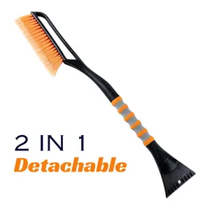 Detachable Ice Scraper with Snow Brush 2-IN-1 - Car Essentials for Winter, Wide 13cm  Blade - Efficiency and No Scratches Ice Snow Frost Removal for Windscreen and Windows