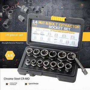 14-Piece Torque Wrench Set, Rusty & Stuck Bolts/nuts, Hex Key 6.35mm-19mm, Special Tooth Design, Strong Grip, Screwdriver Tool Kit