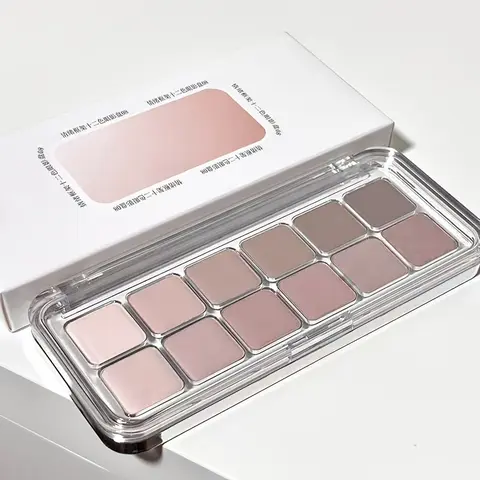 12Color Neutral Tones Eyeshadow Set Long Lasting Natural Effect Smooth Makeup No Fallout Waterproof Sweatproof Eyeshadow High Pigmented Easy To Blend Cosmetic