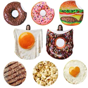 (jit) 1pc Novel Food Blanket for Adults and Children, Giant Realistic Food Throw Blanket for All Seasons, Soft Washable Taco Blanket for Home and Camping