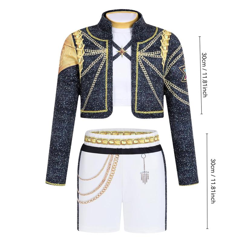 2025 KPop Demon Hunter Cosplay Gold Costume Cartoon Demon HunterCostume Year Fantasy Halloween PartyDance Costume Birthday Gift Girl GroupSong Clothes Dance Moms Fan Dance Costume